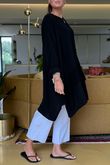 Made in Italy Paulo Pillow Cotton Honeycomb Parachute Tunic Black
